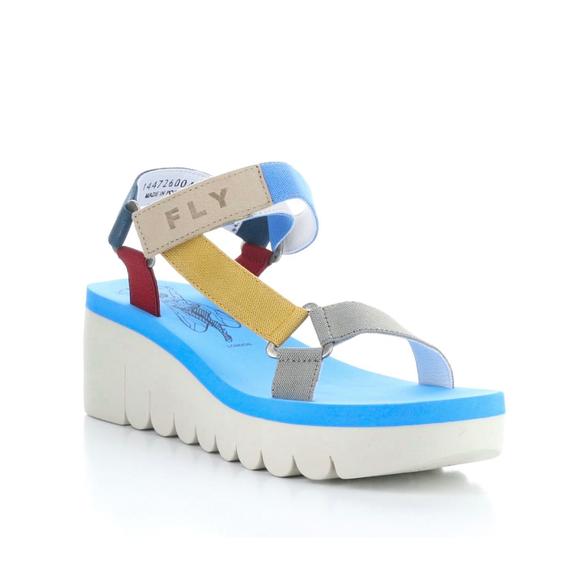 NEW FLY LONDON women's yefa sandals in multi color - Picture 2 of 9